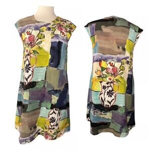 NWOT Uncle Frank Mini Dress Art To Wear Floral Abstract S
